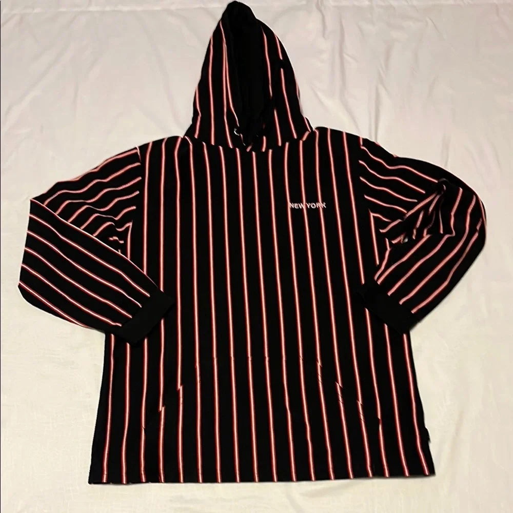 V.A.L.A Striped "New York" Hoodie - Size S (possible no label size) new no tags - Picture 2 of 5
